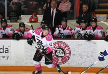 Peterborough Petes’ 17th annual Pink in the Rink campaign raises $43,486 for Survivors Abreast Peterborough Petes left-winger Leon Kolank takes control of the puck during the 17th annual Pink in the Rink game on February 7, 2026, where the Petes defeated the Sudbury Wolves 4-1 before a sold-out crowd at the Peterborough Memorial Centre. (Photo: Kenneth Anderson Photography)