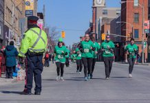 The 2018 St. Patrick's Day 5k Run and Walk, organized by Runner's Life, taking place on George Street in downtown Peterborough. (Photo: Runner's Life)