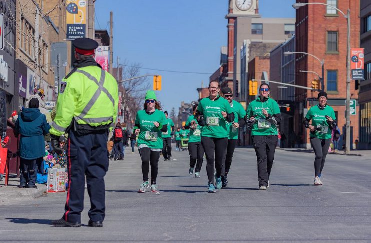 The 2018 St. Patrick's Day 5k Run and Walk, organized by Runner's Life, taking place on George Street in downtown Peterborough. (Photo: Runner's Life)