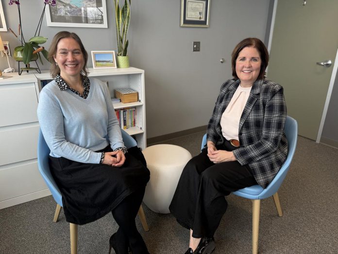Dr. Lynn Mikula, president and CEO of the Peterborough Regional Health Centre (PRHC) and Lesley Heighway, president and CEO of PRHC Foundation, believe in increasing opportunities for women in the female-dominated healthcare and philanthropy workforces to step into leadership roles. Both women say we all do better when women can achieve their full potential. (Photo courtesy of PRHC Foundation)