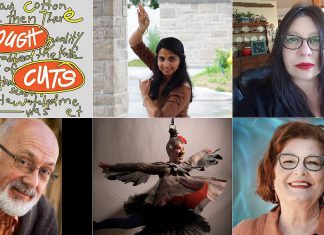 Five local artists to share their works-in-progress at ‘Rough Cuts #2’ in Peterborough Five local artists will share their works-in-progress when Public Energy Performing Arts presents "Rough Cuts #2" at The Theatre On King in downtown Peterborough on March 13, 2026. Pictured (left to right, top and bottom) are dancer Mintu Maria James, writer Sandra Kasturi, playwright Wyatt Lamoureux, circus arts performer Nicole Malbeuf, and writer Lynn Teatro. (kawarthaNOW collage of supplied photos)