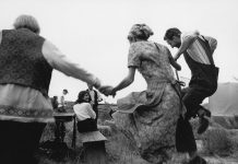 A scene from Romanian-born Canadian artist Laura Taler's 1995 directorial debut "the village trilogy," which will be screened along with her latest work "Matryoshka Crush" during a double bill presented by Public Energy Performing Arts at the Art Gallery of Peterborough on March 27, 2026. Part of the dance film's 30th anniversary tour in Canada, the screenings will be followed by a discussion facilitated by Peterborough multidisciplinary artist Kate Story, with a masterclass led by Taler herself the next morning. (Photo courtesy of Laura Taler)