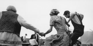 A scene from Romanian-born Canadian artist Laura Taler's 1995 directorial debut "the village trilogy," which will be screened along with her latest work "Matryoshka Crush" during a double bill presented by Public Energy Performing Arts at the Art Gallery of Peterborough on March 27, 2026. Part of the dance film's 30th anniversary tour in Canada, the screenings will be followed by a discussion facilitated by Peterborough multidisciplinary artist Kate Story, with a masterclass led by Taler herself the next morning. (Photo courtesy of Laura Taler)