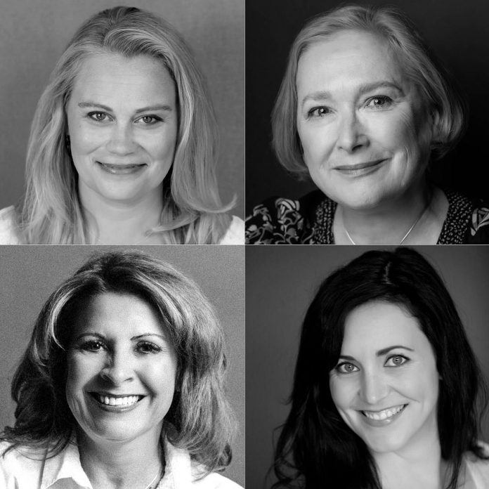 Left to right, top and bottom: Monica Dottor will be directing Leanna Brodie's play "Schoolhouse" and Kim Blackwell will be directing Megan Murphy's "Wild Irish Geese" at 4th Line Theatre in Millbrook for the outdoor theatre company's 34th summer season. (kawarthaNOW collage of photos supplied by 4th Line Theatre)