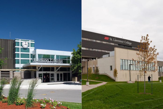 Fleming College, with campus locations in Peterborough, Lindsay, Cobourg, and Haliburton, has announced plans to merge with St. Lawrence College, with campus locations in Kingston, Brockville, and Cornwall. (Photos: Fleming College and St. Lawrence College)