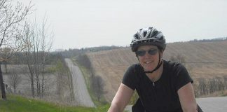 Sue Throop didn't believe she could make it to work on her bike. Her son Brett, GreenUP's new active transportation program coordinator, convinced her to ride with him one day in 2009 and she's been pedalling ever since. (Photo courtesy of Sue Throop)