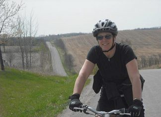 Sue Throop didn't believe she could make it to work on her bike. Her son Brett, GreenUP's new active transportation program coordinator, convinced her to ride with him one day in 2009 and she's been pedalling ever since. (Photo courtesy of Sue Throop)