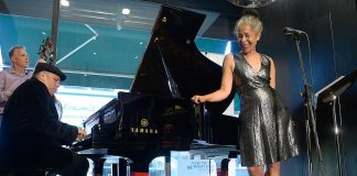 Juno award-winning Canadian jazz vocalist Molly Johnson performing with pianist Robi Botos and bassist Mike Downes at the 2019 Kensington Market Jazz Festival in 2019. Johnson will be performing with Botos and Downes along with drummer David Direnzo at Market Hall Performing Arts Centre in downtown Peterborough on April 26, 2026 as part of the annual International Jazz Day Peterborough celebrations. (Photo via Tom's Place website)