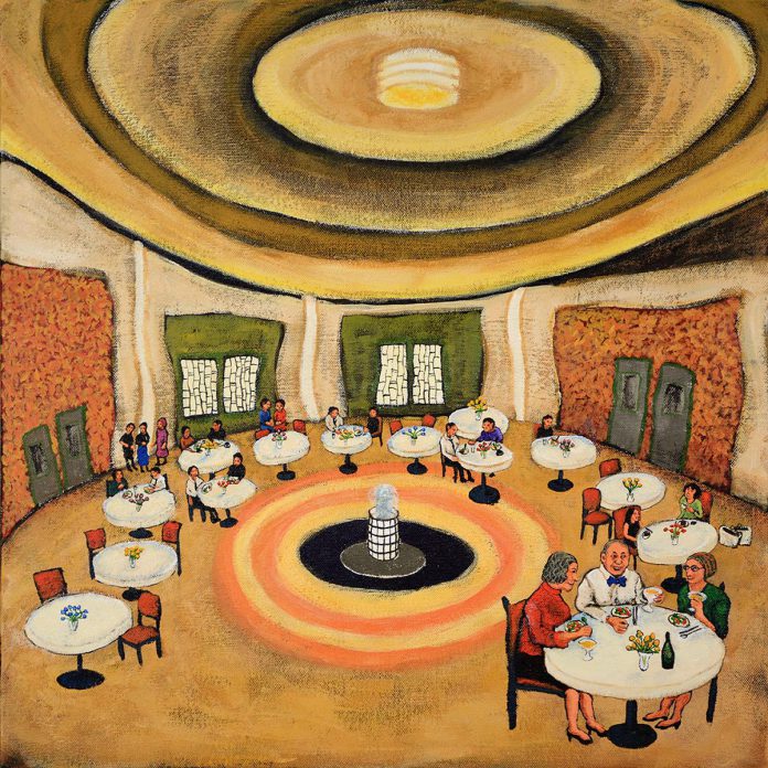 "When is old? 77-year-old broadcaster" (acrylic on canvas) is one of the many works that are included in Cavan artist JoEllen Brydon's multi-media exhibition "Elizabeth Thompson Advises" at the Art Gallery of Peterborough from April 18 to June 28, 2026. During the exhibit's run, the gallery will be hosting an opening reception, an artist's talk, an evening of readings with the voice actors, and a catalogue launch and panel discussion. (Photo courtesy of JoEllen Brydon)