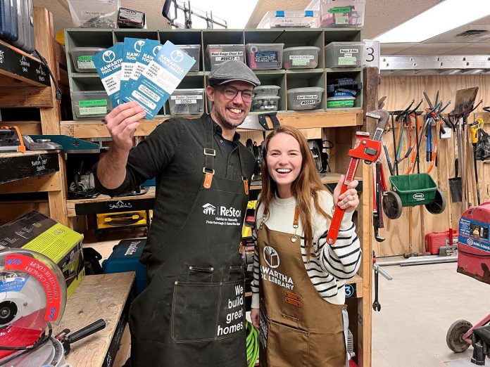 Managed by the Habitat for Humanity Peterborough & Kawartha Region (Habitat PKR), the Peterborough Tool Library at the Peterborough ReStore is now known as the Kawartha Tool Library and has been expanded to include a second location at the Lindsay ReStore. The rebranding of the volunteer-run tool library and its expansion to Lindsay was made possible by a grant from the Congregations of the Sisters of St. Joseph in Canada. (Photo courtesy of Habitat PKR)