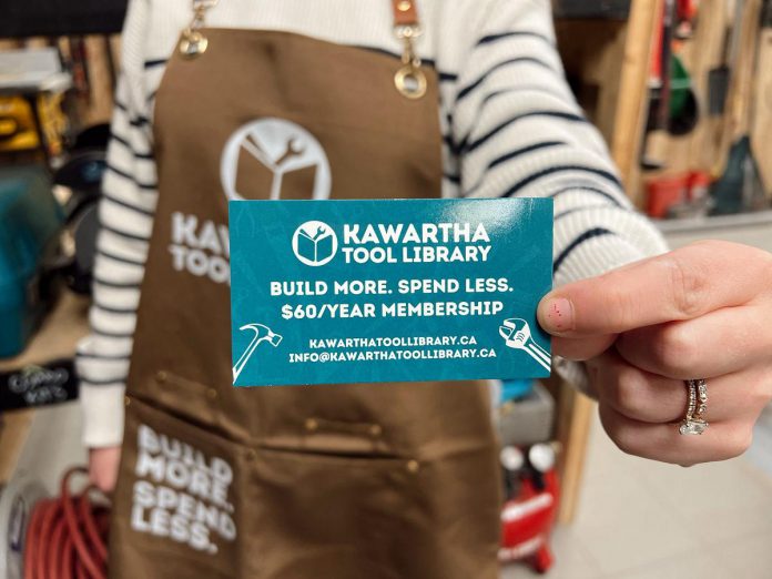 A regular membership to the Kawartha Tool Library costs $60 per year, with a special one-day-only $50 membership during the grand opening event for the Lindsay location on April 25, 2026. Memberships are also available for students, two-person households, and organizations such as non-profits and small businesses. Members can borrow tools from both the Peterborough and Lindsay locations, although the tools must be returned to the same location from where they were borrowed. (Photo courtesy of Habitat PKR)