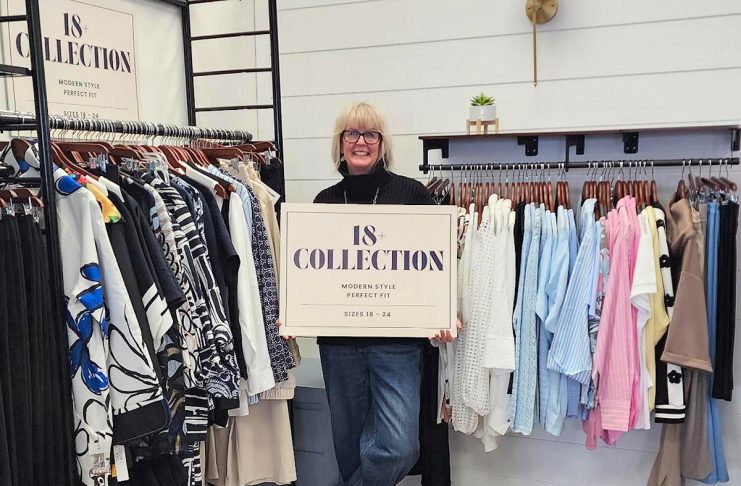 DJC Modern Apparel owner Nancy Wiskel has launched an all-new 18+ Collection featuring high-quality casual and workwear for women who wear sizes 18 to 24 and up to 3XL. The new collection features pieces by Kaffe Curve, a Danish plus-size brand that will be hosting a trunk show displaying spring and summer apparel during a special launch event at the Peterborough boutique on May 5, 2026. (Photo: Ashley Bonner)