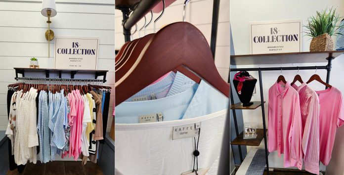 DJC Modern Apparel owner Nancy Wiskel added the new 18+ Collection to make the Peterborough boutique more inclusive and to offer a local alternative to online shopping for women who wear sizes 18 and up. During a launch event on May 5, 2026, shoppers will have the chance to browse and buy spring and summer apparel from plus-size brand Kaffe Curve without paying sales tax. (Photos: Ashley Bonner)