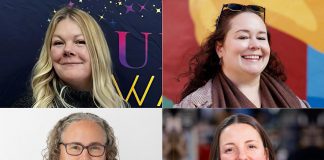 Erin Shannon, Amanda Bedford, Marcia Steeves, and Tori Silvera (left to right, top and bottom) are four of the 60 women in business in the city and county of Peterborough who have been nominated for the second annual Luminary Awards hosted by the Peterborough and Kawarthas Chamber of Commerce. The finalists in each of the seven categories will be announced during a sold-out luncheon on May 7, 2026 at Trent University's Champlain College. (kawarthaNOW collage)