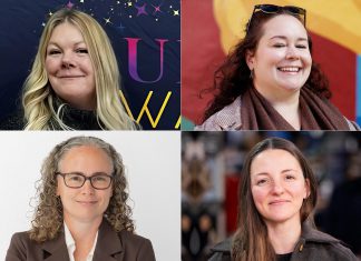 Erin Shannon, Amanda Bedford, Marcia Steeves, and Tori Silvera (left to right, top and bottom) are four of the 60 women in business in the city and county of Peterborough who have been nominated for the second annual Luminary Awards hosted by the Peterborough and Kawarthas Chamber of Commerce. The finalists in each of the seven categories will be announced during a sold-out luncheon on May 7, 2026 at Trent University's Champlain College. (kawarthaNOW collage)