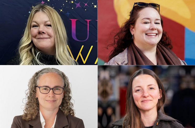 Erin Shannon, Amanda Bedford, Marcia Steeves, and Tori Silvera (left to right, top and bottom) are four of the 60 women in business in the city and county of Peterborough who have been nominated for the second annual Luminary Awards hosted by the Peterborough and Kawarthas Chamber of Commerce. The finalists in each of the seven categories will be announced during a sold-out luncheon on May 7, 2026 at Trent University's Champlain College. (kawarthaNOW collage)