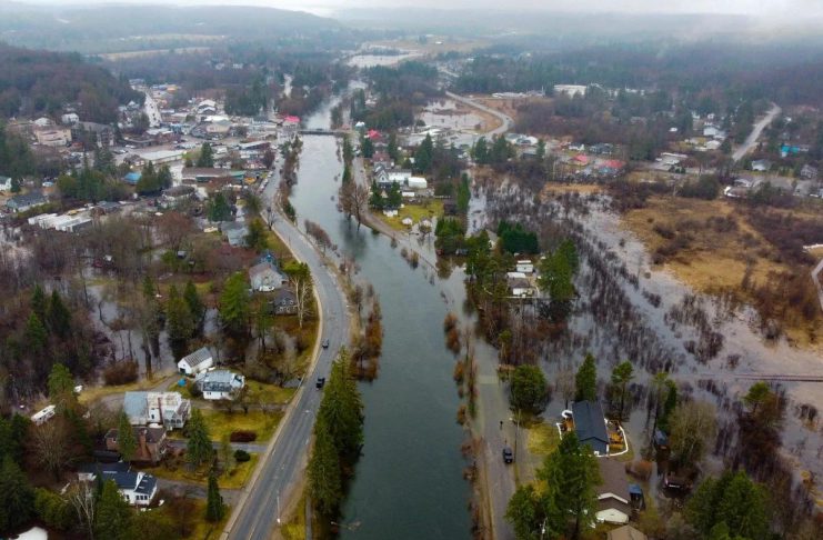 The Gull River overflows in the Township of Minden Hills in April 2026. (Photo: Maryboro Lodge Museum)