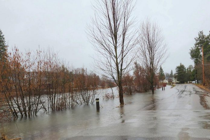 Increasing water levels of the Gull River, which runs through the Township of Minden Hills including the community of Minden, resulted in the township declaring a state of emergency on April 14, 2026. (Photo: Haliburton County OPP / Facebook) Increasing water levels of the Gull River, which runs through the Township of Minden Hills including the community of Minden, resulted in the township declaring a state of emergency on April 14, 2026. (Photo: Haliburton County OPP / Facebook)