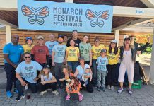 The Monarch Ultra committee, including Monarch Ultra co-founder Carlotta James (far right) at a previous Monarch Festival in Millennium Park in downtown Peterborough. The 2026 festival, which includes a 10-kilometre race and a one-kilometre kids' fun run, takes place on Saturday, September 19. (Photo: Kateryna Sysoieva)