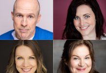 Local performers and New Stages Theatre veterans Kerry Griffin, Megan Murphy, Kate Suhr, and Linda Kash star in a staged reading of Jane Cooper Ford's comedy "Paul and Linda Plan a Threesome" on May 2 and 3, 2026 at the Market Hall Performing Arts Centre in downtown Peterborough. Directed by Mark Wallace, the hilarious and heartfelt comedy tells the story of a serious and successful couple who decided to spice up their marriage. (kawarthaNOW collage of supplied photos)