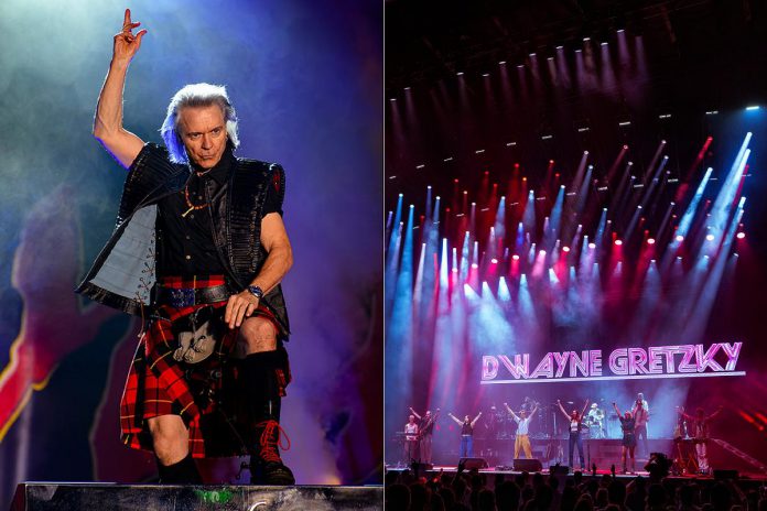 Juno award-winning pop-rock musician Gowan will open the 39th season of Peterborough Musicfest at Del Crary Park on June 27, 2026, with popular Toronto-based pop-rock cover band Dwayne Gretzky performing on July 29. (kawarthaNOW collage of supplied photos) Juno award-winning pop-rock musician Gowan will open the 39th season of Peterborough Musicfest at Del Crary Park on June 27, 2026, with popular Toronto-based pop-rock cover band Dwayne Gretzky performing on July 29. (kawarthaNOW collage of supplied photos)