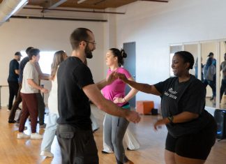 The new Peterborough dance studio PTBO Ballroom is not only teaching participants how to enjoy the benefits of ballroom and Latin dance but is also building a community around it. Founded by Courtney Carter, the studio leads private wedding dance lessons, as well as drop-in, series, and pop-up classes and events in a range of styles including salsa, bachata, merengue, swing, hustle, and more. (Photo courtesy of Courtney Carter)