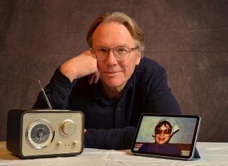 Chris Earle transports audiences to Montreal in the 1970s in "Donnie and Me and the CBC," a hilarious and touching show being presented by Public Energy Performing Arts on April 15 and 16, 2026 at Market Hall Performing Arts Centre in downtown Peterborough. Directed and dramaturged by Shari Hollett, the one-man performance explores Earle's relationship with his "fiercely unconventional" mother Donnie and their shared obsession with CBC Radio after the family moved to Montreal from the U.S. in 1974 and left the family TV set behind. (Photo courtesy of The Night Kitchen)