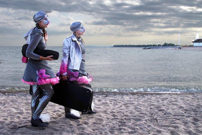 Public Energy Performing Arts is presenting "Finding Home: A Salmon Journey Upstream," a theatre show geared to young audiences aged 5 to 12 produced by Animacy Theatre Collective and Theatre Direct Canada, at the Peterborough Theatre Guild on May 9, 2026. Created and performed by Alexandra Simpson and Morgan Brie Johnson and featuring puppetry, clown, dance, and live music, the show follows two Lake Ontario salmon who make the challenging journey up the Humber River. (Photo: Kathryn Hanson)