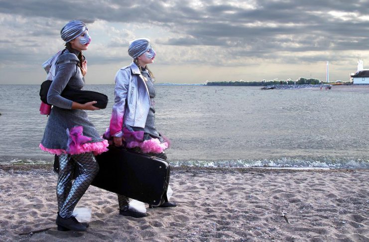 Public Energy Performing Arts is presenting "Finding Home: A Salmon Journey Upstream," a theatre show geared to young audiences aged 5 to 12 produced by Animacy Theatre Collective and Theatre Direct Canada, at the Peterborough Theatre Guild on May 9, 2026. Created and performed by Alexandra Simpson and Morgan Brie Johnson and featuring puppetry, clown, dance, and live music, the show follows two Lake Ontario salmon who make the challenging journey up the Humber River. (Photo: Kathryn Hanson)