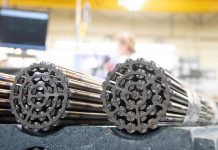 BWXT Nuclear Energy Canada manufactures nuclear fuel bundles at its Peterborough facility, using ceramic pellets from natural uranium dioxide powder received from Cameco Corporation in Port Hope and zirconium tubes manufactured at BWXT's Arnprior facility. Around 50,000 BWXT-made fuel bundles are used in Ontario Power Generation's CANDU nuclear reactors at any one time, producing around 25 per cent of Ontario's electricity. (Photo: BWXT Nuclear Energy Canada)