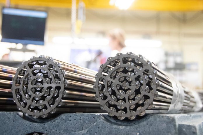 BWXT Nuclear Energy Canada manufactures nuclear fuel bundles at its Peterborough facility, using ceramic pellets made at its Toronto facility from natural uranium dioxide powder received from Cameco Corporation in Port Hope and zirconium tubes manufactured at BWXT's Arnprior facility. Around 50,000 BWXT-made fuel bundles are used in Ontario Power Generation's CANDU nuclear reactors at any one time, producing around 25 per cent of Ontario's electricity. (Photo: BWXT Nuclear Energy Canada) BWXT Nuclear Energy Canada manufactures nuclear fuel bundles at its Peterborough facility, using ceramic pellets made at its Toronto facility from natural uranium dioxide powder received from Cameco Corporation in Port Hope and zirconium tubes manufactured at BWXT's Arnprior facility. Around 50,000 BWXT-made fuel bundles are used in Ontario Power Generation's CANDU nuclear reactors at any one time, producing around 25 per cent of Ontario's electricity. (Photo: BWXT Nuclear Energy Canada)
