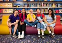 The cast of the Capitol Theatre's production of "You're A Good Man, Charlie Brown" includes (left to right) Kyle Golemba as Schroeder, Jillian Mitsuko as Sally, Amir Haidar as Charlie Brown, Ben Kopp as Linus, and Ap Bautista as Lucy. The family-friendly musical based on the characters created by Charles M. Schulz runs for 19 performances from May 15 to 31, 2026 at the historic venue in downtown Port Hope. (Photo: Sam Moffatt)