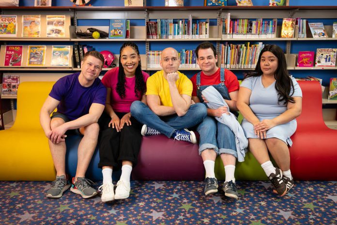 The cast of the Capitol Theatre's production of "You're A Good Man, Charlie Brown" includes (left to right) Kyle Golemba as Schroeder, Jillian Mitsuko as Sally, Amir Haidar as Charlie Brown, Ben Kopp as Linus, and Ap Bautista as Lucy. The family-friendly musical based on the characters created by Charles M. Schulz runs for 19 performances from May 15 to 31, 2026 at the historic venue in downtown Port Hope. (Photo: Sam Moffatt)