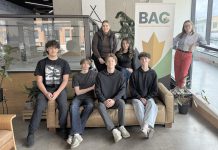 Six young entrepreneurs in Peterborough city and county getting a boost for their new summer businesses Community Futures Peterborough's Business Advisory Centre entrepreneurship officer Allison Adam (far right) in the Venture North building in downtown Peterborough with the six young entrepreneurs selected to participate in the 2026 Summer Company program funded by the provincial government and delivered by the Business Advisory Centre. The Business Adivsory Centre received 40 applications for this year's program, which is almost double the number received in 2025. (Photo courtesy of Community Futures Peterborough)