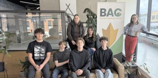 Six young entrepreneurs in Peterborough city and county getting a boost for their new summer businesses Community Futures Peterborough's Business Advisory Centre entrepreneurship officer Allison Adam (far right) in the Venture North building in downtown Peterborough with the six young entrepreneurs selected to participate in the 2026 Summer Company program funded by the provincial government and delivered by the Business Advisory Centre. The Business Adivsory Centre received 40 applications for this year's program, which is almost double the number received in 2025. (Photo courtesy of Community Futures Peterborough)