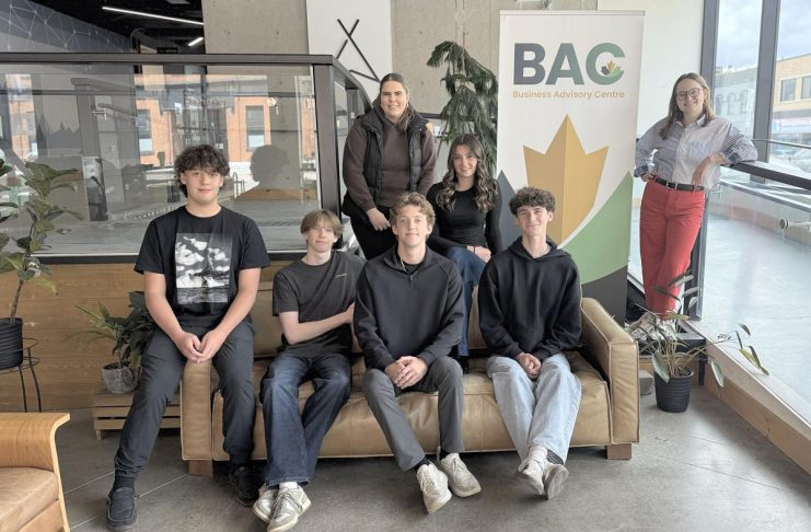 Six young entrepreneurs in Peterborough city and county getting a boost for their new summer businesses Community Futures Peterborough's Business Advisory Centre entrepreneurship officer Allison Adam (far right) in the Venture North building in downtown Peterborough with the six young entrepreneurs selected to participate in the 2026 Summer Company program funded by the provincial government and delivered by the Business Advisory Centre. The Business Adivsory Centre received 40 applications for this year's program, which is almost double the number received in 2025. (Photo courtesy of Community Futures Peterborough)