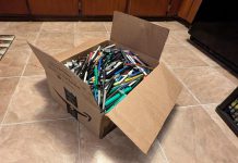 During its second annual Writing Instrument Challenge, grassroots volunteer group Clean Up Peterborough is e residents, schools, businesses, municipalities, libraries, workplaces, community groups, and others across Peterborough County and beyond to collect their used, broken, and dried-out writing instruments for recycling. The collected items will then be donated to the non-profit organization TerraCycle through their free recycling program at Staples stores. TerraCycles cleans the items, separates them by material, and turns them into raw materials to then be used to make new products. (Photo: Steve Paul / Clean Up Peterborough)