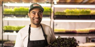 The Local Advantage with Peterborough County: Chemong City Greens reaching more local buyers through agricultural programs Matt Anderson is the founder of Chemong City Greens in Peterborough, an indoor vertical farm that grows nutritious and organic microgreens year round. To help expand his retail and wholesale customer base, Anderson is a member of Kawartha Choice FarmFresh and participates in the Kawartha Local Food Wholesale Program. Both economic development initiatives are supported by Peterborough County. (Photo courtesy of Chemong City Greens)