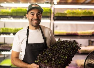 The Local Advantage with Peterborough County: Chemong City Greens reaching more local buyers through agricultural programs Matt Anderson is the founder of Chemong City Greens in Peterborough, an indoor vertical farm that grows nutritious and organic microgreens year round. To help expand his retail and wholesale customer base, Anderson is a member of Kawartha Choice FarmFresh and participates in the Kawartha Local Food Wholesale Program. Both economic development initiatives are supported by Peterborough County. (Photo courtesy of Chemong City Greens)