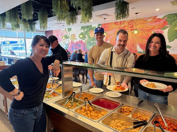 Peterborough entrepreneur Susan Tung (left) opened Mei Mei, a Chinese buffet restaurant at 1040 Lansdowne Street West, with financial support from Community Futures Peterborough (CFP). Tung first became connected with the not-for-profit organization while participating in the Business Advisory Centre's Starter Company Plus program to expand Hanoi House by launching Electric City Catering, and later obtained a flexible loan from CFP to finance renovations for the restaurant's opening. (Photo courtesy of Susan Tung)