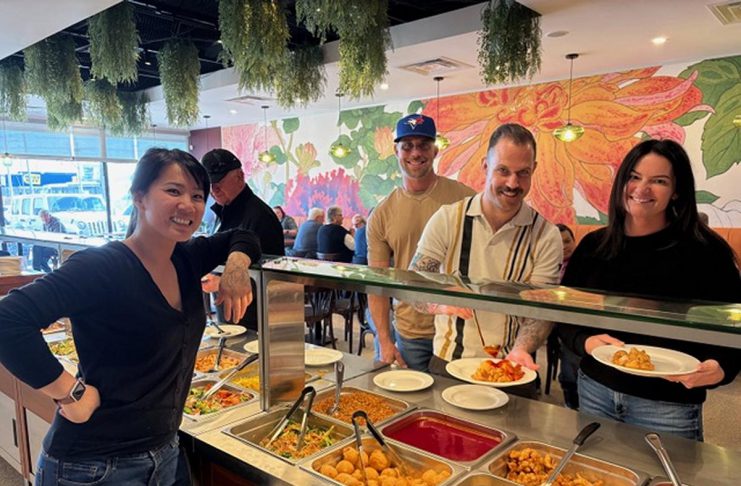 Peterborough entrepreneur Susan Tung (left) opened Mei Mei, a Chinese buffet restaurant at 1040 Lansdowne Street West, with financial support from Community Futures Peterborough (CFP). Tung first became connected with the not-for-profit organization while participating in the Business Advisory Centre's Starter Company Plus program to expand Hanoi House by launching Electric City Catering, and later obtained a flexible loan from CFP to finance renovations for the restaurant's opening. (Photo courtesy of Susan Tung)