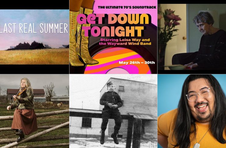 encoreNOW – May 18, 2026 encoreNOW for May 18, 2026 features (from left to right, top and bottom) Northumberland Players season-ending production of "The Last Real Summer" at Cobourg's Firehall Theatre, Get Down Tonight featuring Leisa Way and the Wayward Wind Band at Bobcaygeon's Globus Theatre, a screening of Dr. Jenny Ingram's "No More Silent Battles" at Lakefield College School's Bryan Jones Theatre, Melissa Payne's Harmony for Healthcare benefit concert at Campbellford's Aron Theatre, Trent Valley Archives Theatre's "The Kid from Simcoe Street" at Peterborough's Market Hall, and "Chris Tsujiuchi's Big Gay Cabaret" at Port Hope's Capitol Theatre. (kawarthaNOW collage)