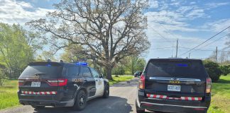 OPP vehicles at the scene of a motorcycle crash on Boundary Road east of Brighton that claimed the life of a 38-year-old Brighton man on May 19, 2026. (Police-supplied photo)