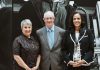 Fleming College alumna Kerri Davies with Don Gillespie, Chair of Fleming College's Board of Governors, and Dr. Theresa Knott, Interim President of Fleming College, during the Community Impact & Appreciation Event at the Sutherland Campus in Peterborough on April 30, 2026. Davies, a member of the Board of Governors who graduated from Fleming's Practical Nursing program as a mature student in 1992 and went on to a decades-long career in healthcare as a nurse and administrator, has made plans for a legacy gift to support mature students enrolled in the program. (Photo: Mary Zita Payne for Fleming College)