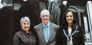 Fleming College alumna Kerri Davies with Don Gillespie, Chair of Fleming College's Board of Governors, and Dr. Theresa Knott, Interim President of Fleming College, during the Community Impact & Appreciation Event at the Sutherland Campus in Peterborough on April 30, 2026. Davies, a member of the Board of Governors who graduated from Fleming's Practical Nursing program as a mature student in 1992 and went on to a decades-long career in healthcare as a nurse and administrator, has made plans for a legacy gift to support mature students enrolled in the program. (Photo: Mary Zita Payne for Fleming College)
