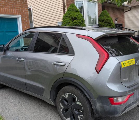Electric vehicle (EV) drivers don't need worry about the price of gas. At the third annual Home Energy and EV Expo on May 23, 2026 at the McDonnel Street Activity Centre, visitors will have the opportunity to test drive an EV. (Photo: Clara Blakelock / GreenUP)