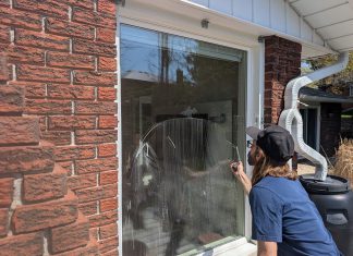 Based in Peterborough, Mudslide Window and Eavestrough Cleaning offers high-quality service that goes above and beyond for residential, commercial, and cottage properties across the Kawarthas. From cleaning of interior and exterior windows to clearing eavestroughs and flushing downspouts, power-washing, and providing minor roof repairs, David Hillis and Georgia Fisher's small business provides flexible and full-service solutions to get homes ready for the summer months. (Photo courtesy of Mudslide Window and Eavestrough Cleaning)