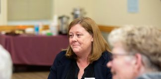Rhonda Gilchrist leaves United Way of Peterborough and District to become new executive director of The Mount Community Centre Rhonda Gilchrist, senior director of operations and revenue generation at United Way Peterborough & District, during an event to discuss One City Peterborough's housing strategy at Knights of Columbus Hall on May 12, 2026. The United Way has supported One City's purchase of a home on Stewart Street through the federally funded the Reaching Home program. (Photo: Jordan Lyall / kawarthaNOW)