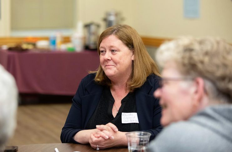 Rhonda Gilchrist leaves United Way of Peterborough and District to become new executive director of The Mount Community Centre Rhonda Gilchrist, senior director of operations and revenue generation at United Way Peterborough & District, during an event to discuss One City Peterborough's housing strategy at Knights of Columbus Hall on May 12, 2026. The United Way has supported One City's purchase of a home on Stewart Street through the federally funded the Reaching Home program. (Photo: Jordan Lyall / kawarthaNOW)