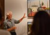 Well-known Peterborough artist Peer Christensen has passed away at 72 Peer Christensen during an artist talk at the Art Gallery of Peterborough for his 2022 exhibition "Landscapes of Conveyance," which was inspired by he and his wife Lori's trip aboard the Algoma Harvester on a five-day journey through the St. Lawrence Seaway in 2019. (Photo: Zach Ward)